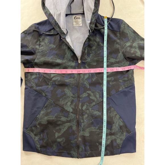 ZYIA Active Lightweight Hooded Full Zip Evening Paradise Mesh Jacket Womens M - Picture 9 of 9